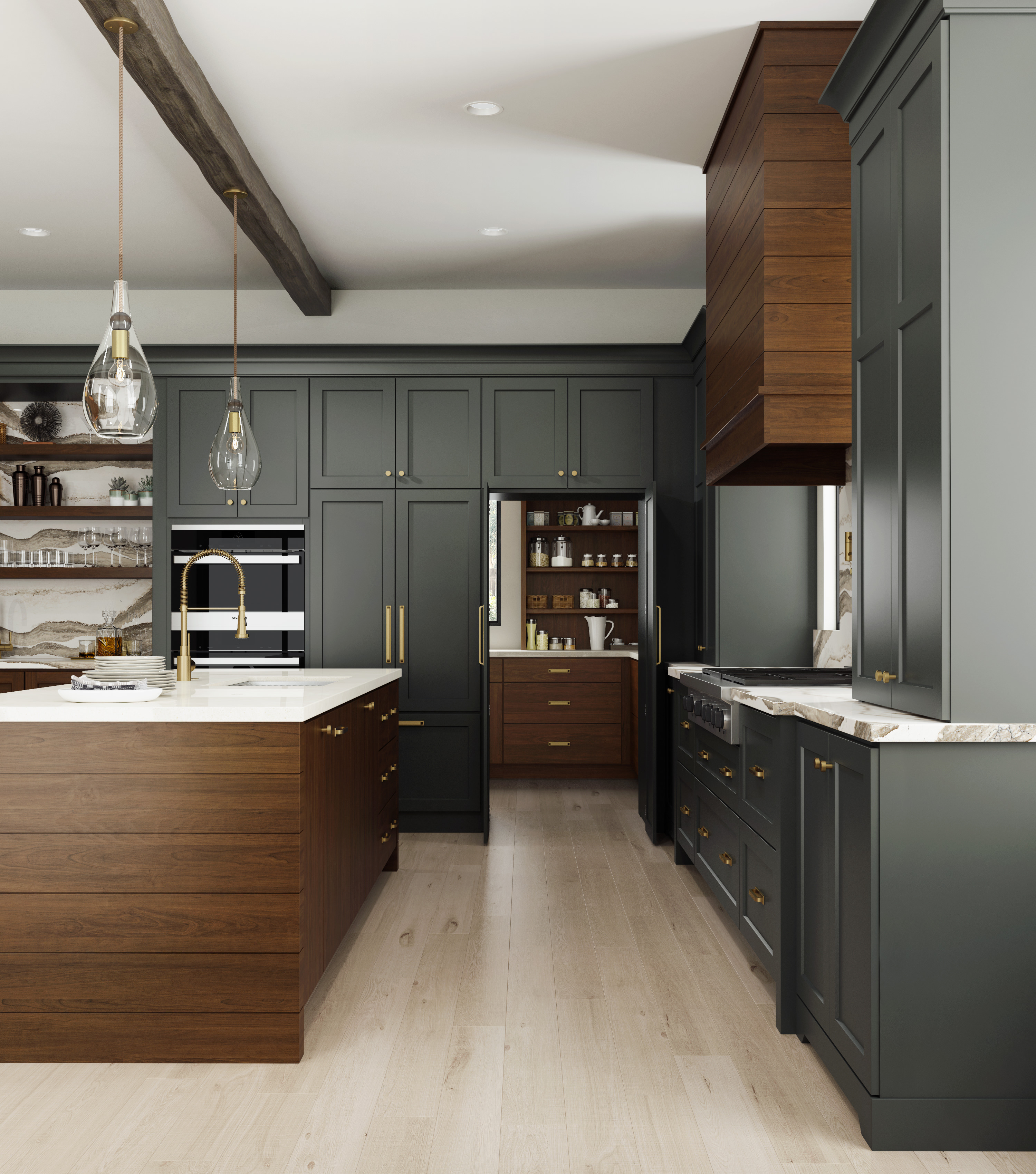 Durable kitchen cabinetry at floor level with a hard-wearing finish
