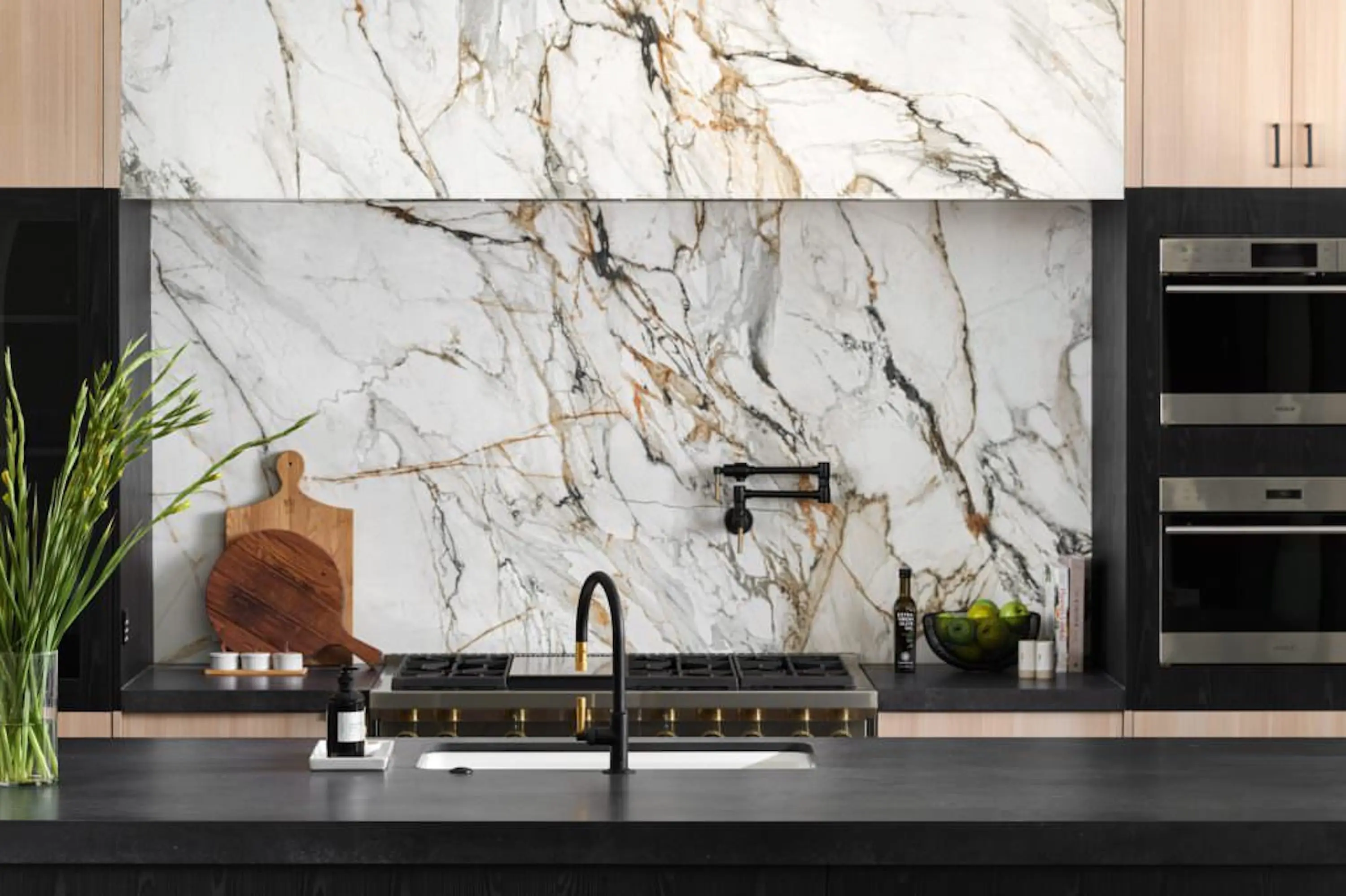 Soft-close drawer detail in a custom kitchen