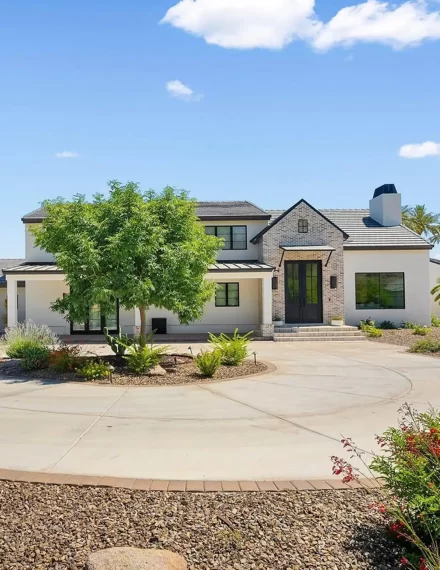 North Scottsdale new build kitchen with a large stone island